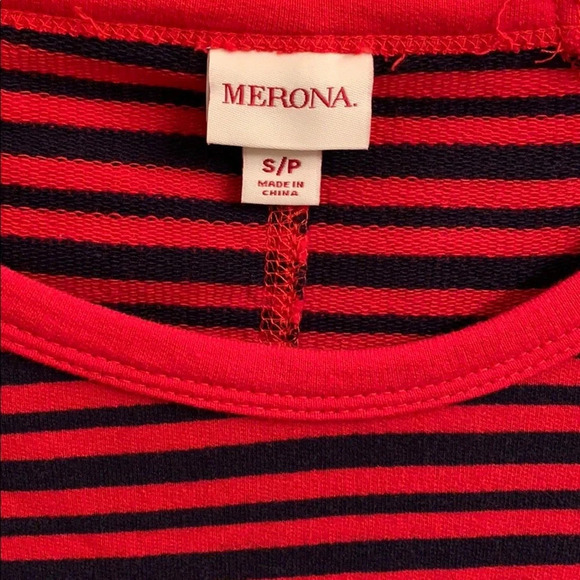 Merona Red and Blue Striped Dress size Small - Picture 2 of 4